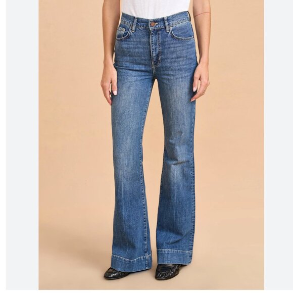 La Ligne Denim - La Ligne Mer High Rise Flare Jean Size 28 Boho Blue Denim Comfy Casual Luxury